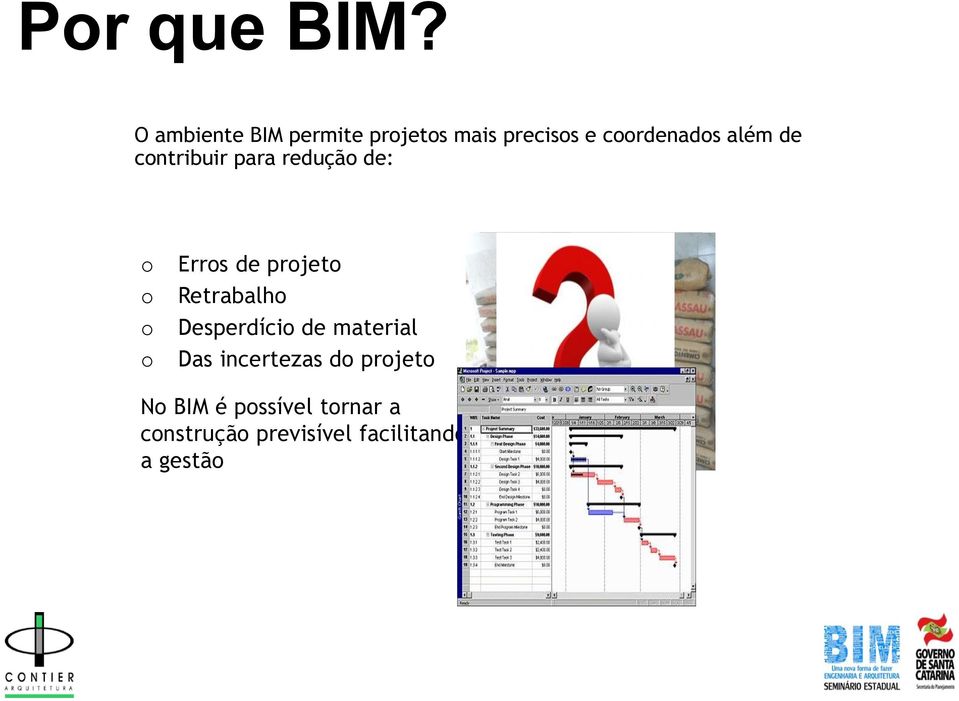 de contribuir para redução de: o o o o Erros de projeto