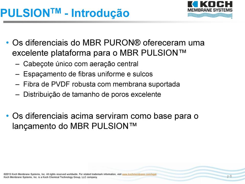 uniforme e sulcos Fibra de PVDF robusta com membrana suportada Distribuição de tamanho