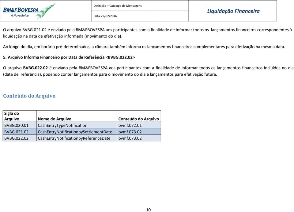 Ao longo do dia, em horário pré-determinados, a câmara também informa os lançamentos financeiros complementares para efetivação na mesma data. 5.