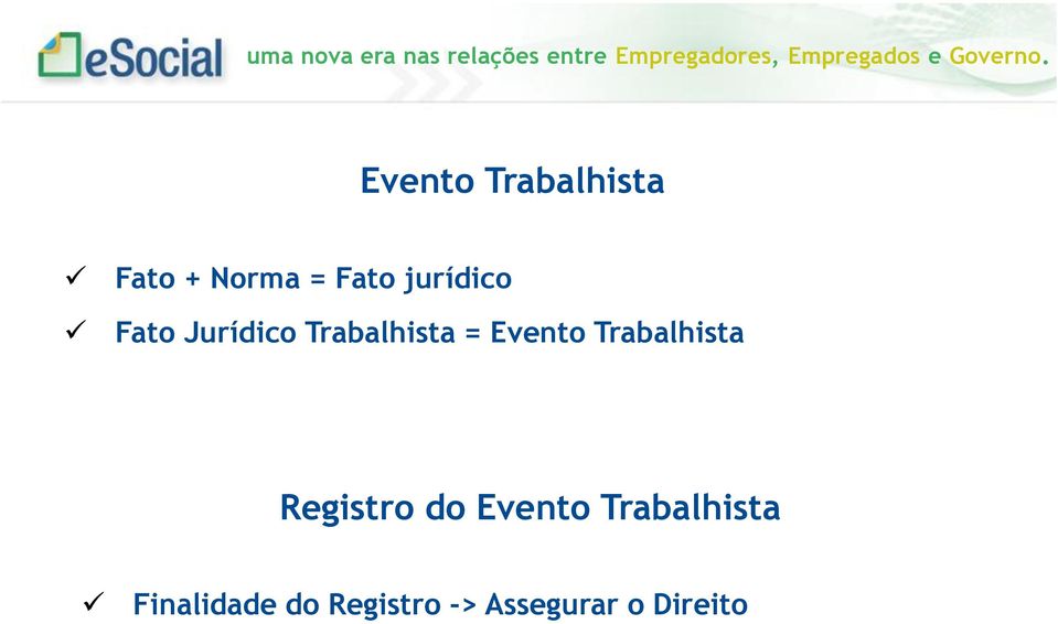 Evento Trabalhista Registro do Evento