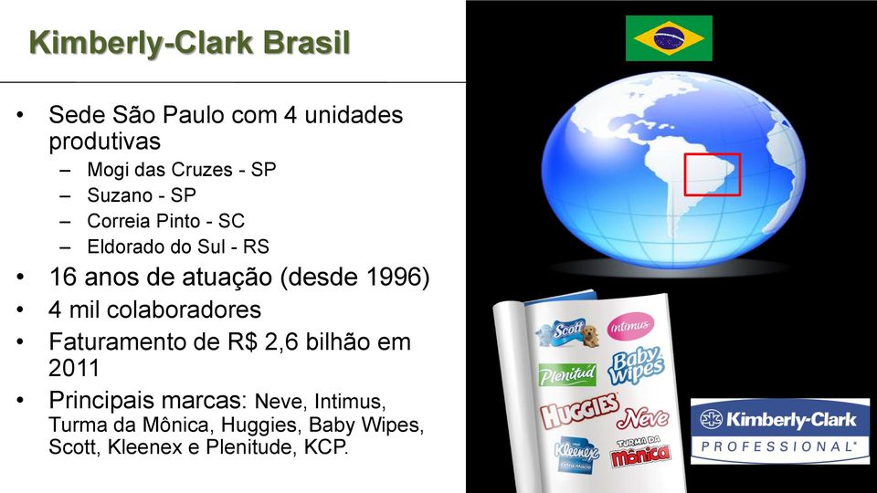 1996) 4 mil colaboradores Faturamento de R$ 2,6 bilhão em 2011 Principais marcas: