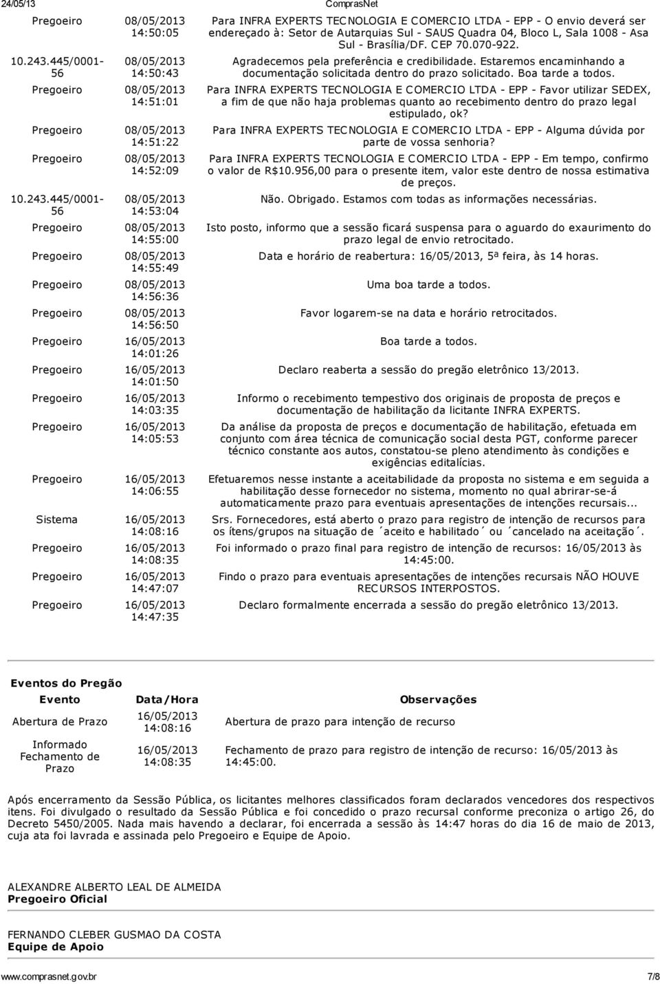 Agradecemos pela preferência e credibilidade. Estaremos encaminhando a documentação solicitada dentro do prazo solicitado. Boa tarde a todos.