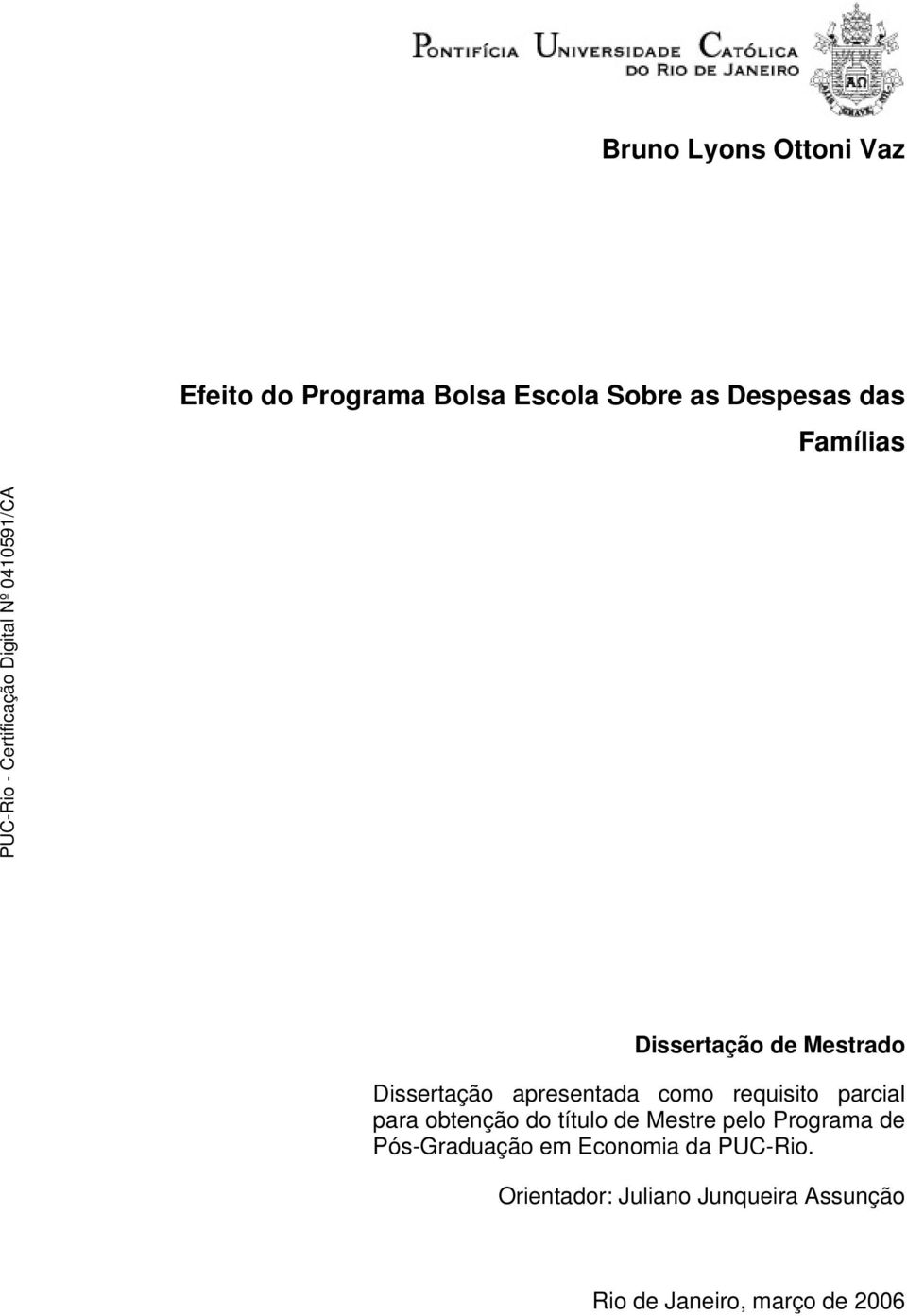 parcial para obtenção do título de Mestre pelo Programa de Pós-Graduação em