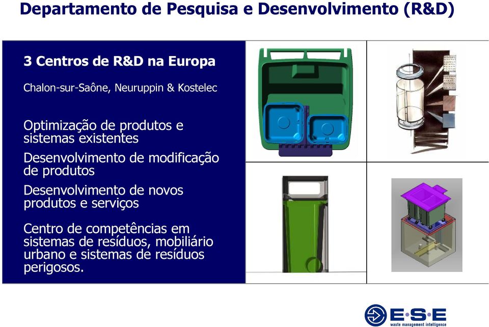 Desenvolvimento de modificação de produtos Desenvolvimento de novos produtos e