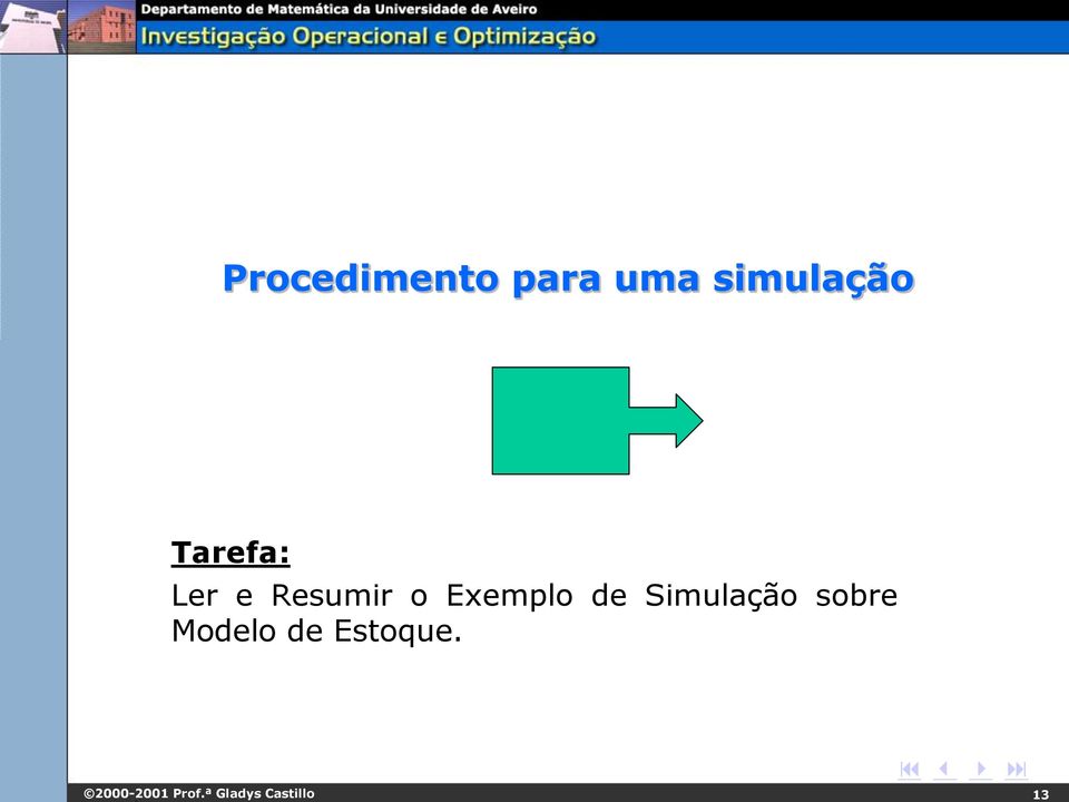 Simulação sobre Modelo de Estoque.