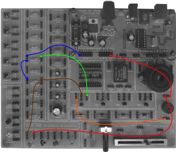 Buzzer 12 Buzzer Nesse exemplo um buzzer, contínuo ou intermitente, será desligado na ausência de luz. O circuito pode ser observado na figura 12.1 e montado conforme a figura 12.2. Figura 12.