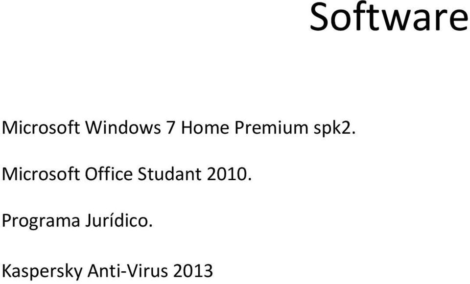 Microsoft Office Studant 2010.