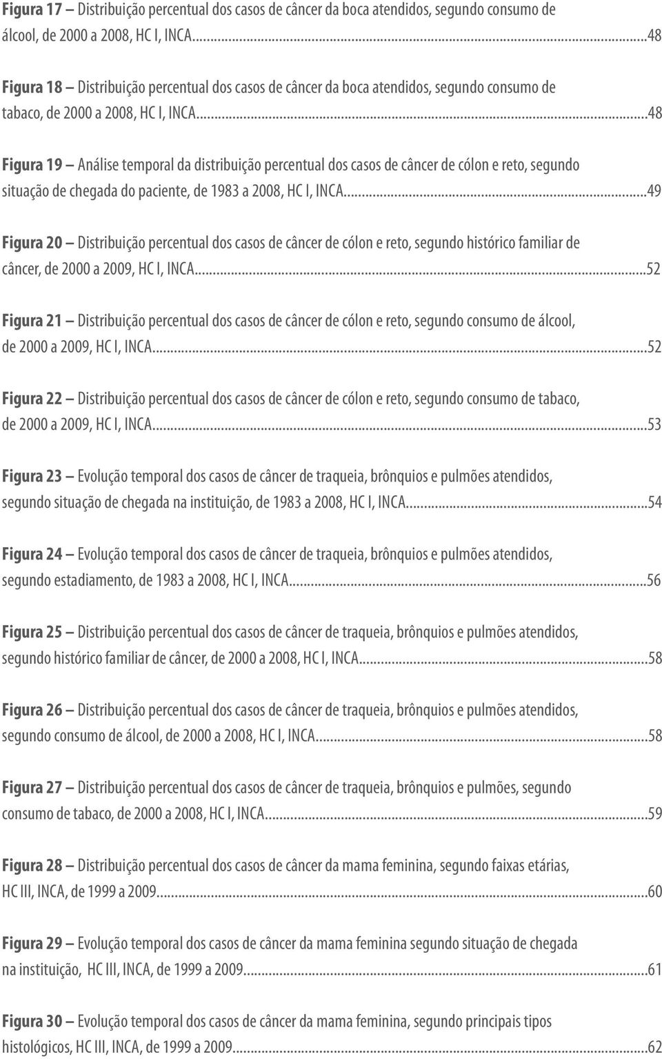 ..48 Figura 19 Análise temporal da distribuição percentual dos casos de câncer de cólon e reto, segundo situação de chegada do paciente, de 1983 a 2008, HC I, INCA.