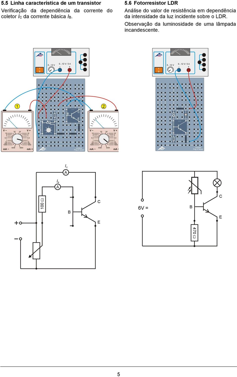 5.6 Fotorresistor LDR nálise o vlor e resistênci em epenênci intensie luz inciente sobre o