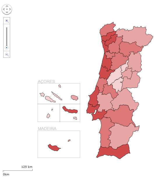 Consumo de energia elétrica por habitante: total e no setor de atividade económica, não-doméstico.