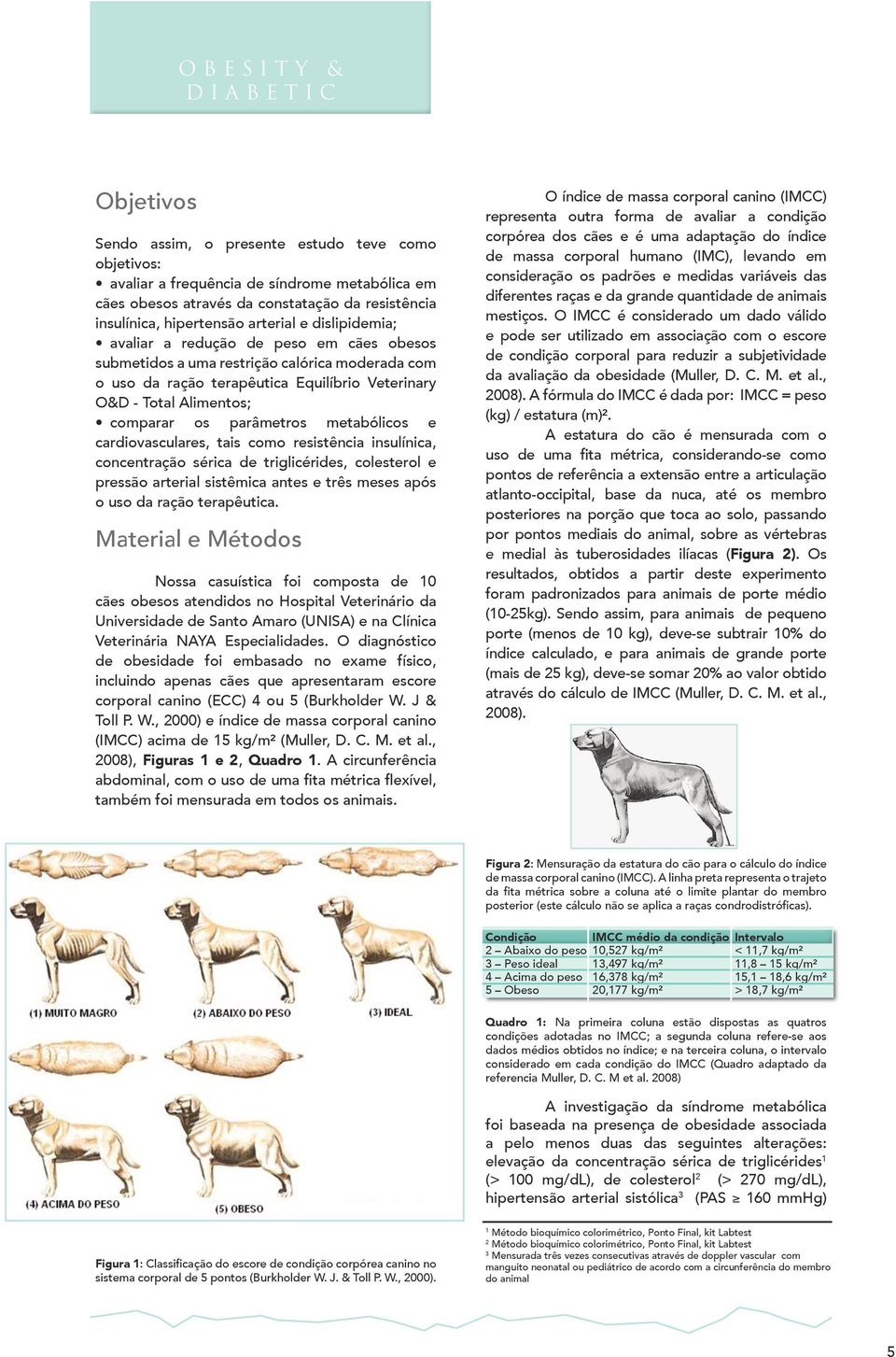 arterial sistêmica antes e três meses após o uso da ração terapêutica.