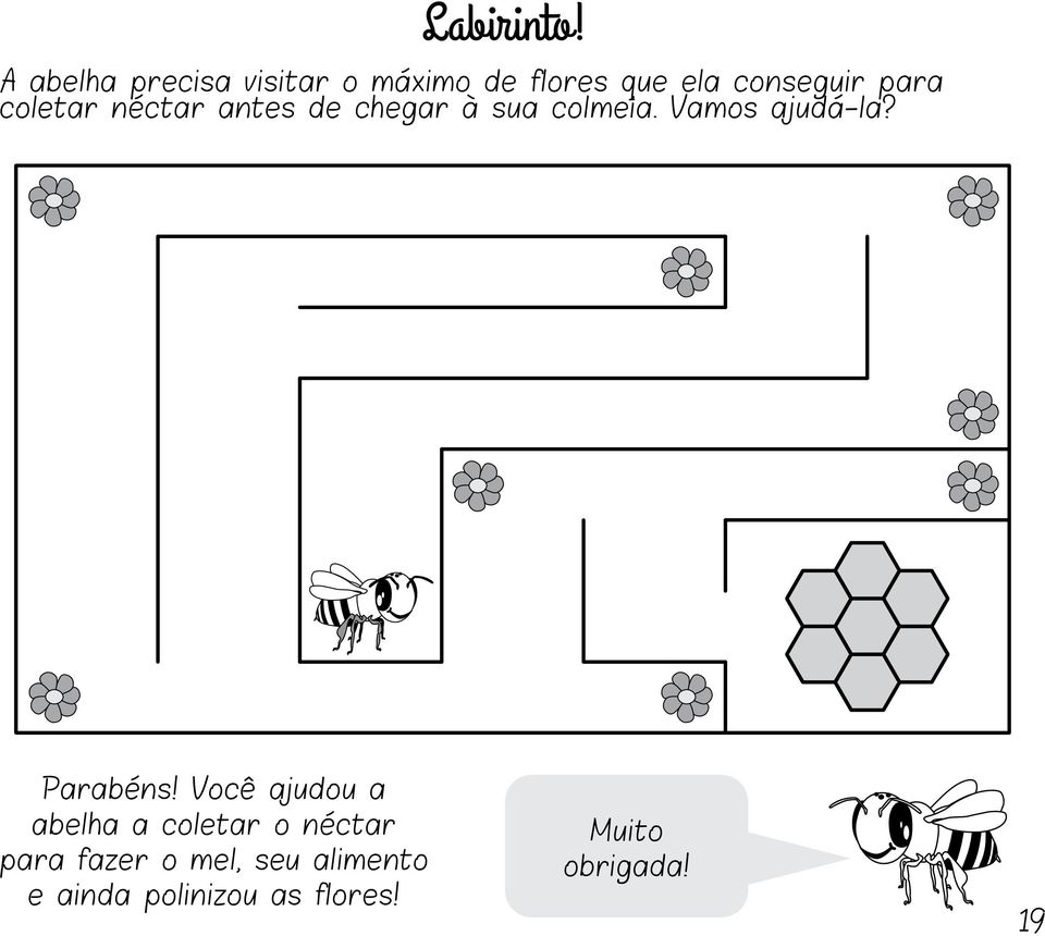 coletar néctar antes de chegar à sua colmeia. Vamos ajudá-la?