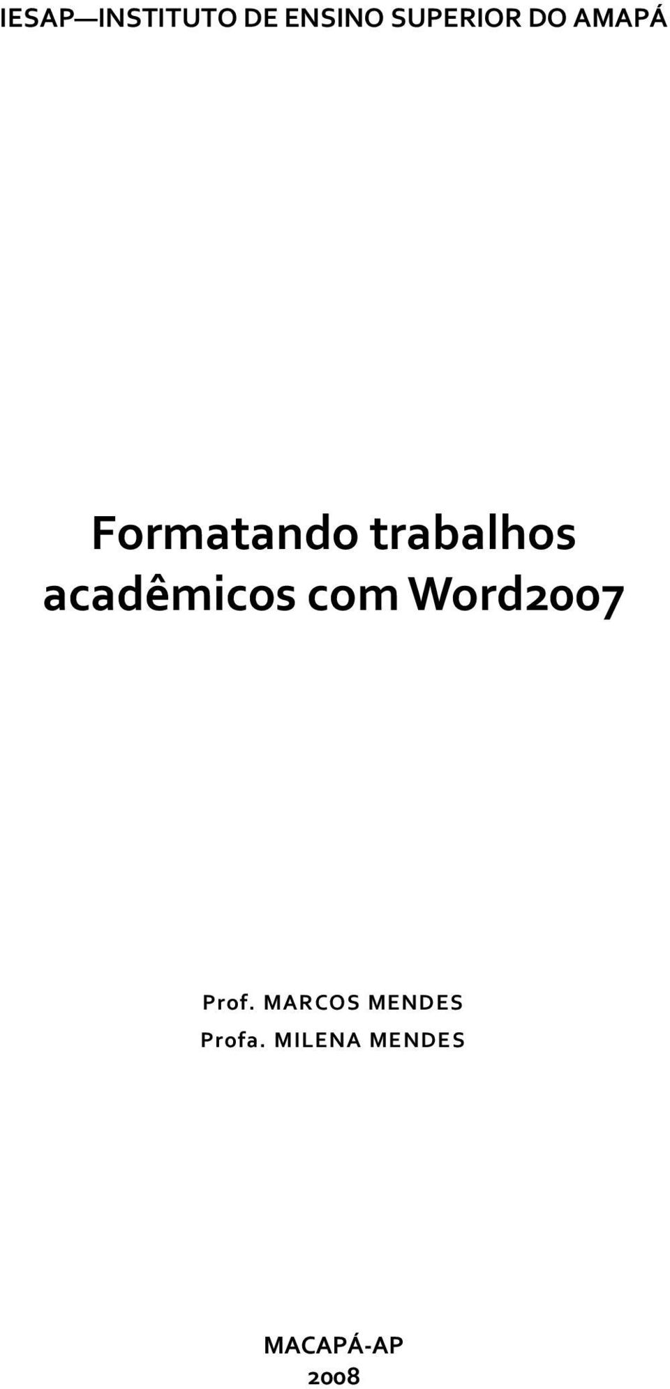 acadêmicos com Word2007 Prof.