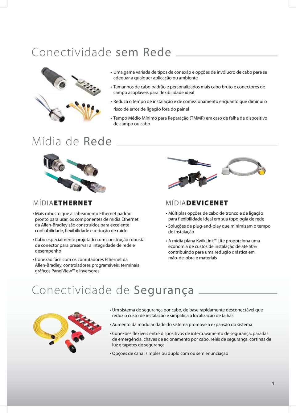 Mínimo para Reparação (TMMR) em caso de falha de dispositivo de campo ou cabo MÍDIAETHERNET Mais robusto que a cabeamento Ethernet padrão pronto para usar, os componentes de mídia Ethernet da