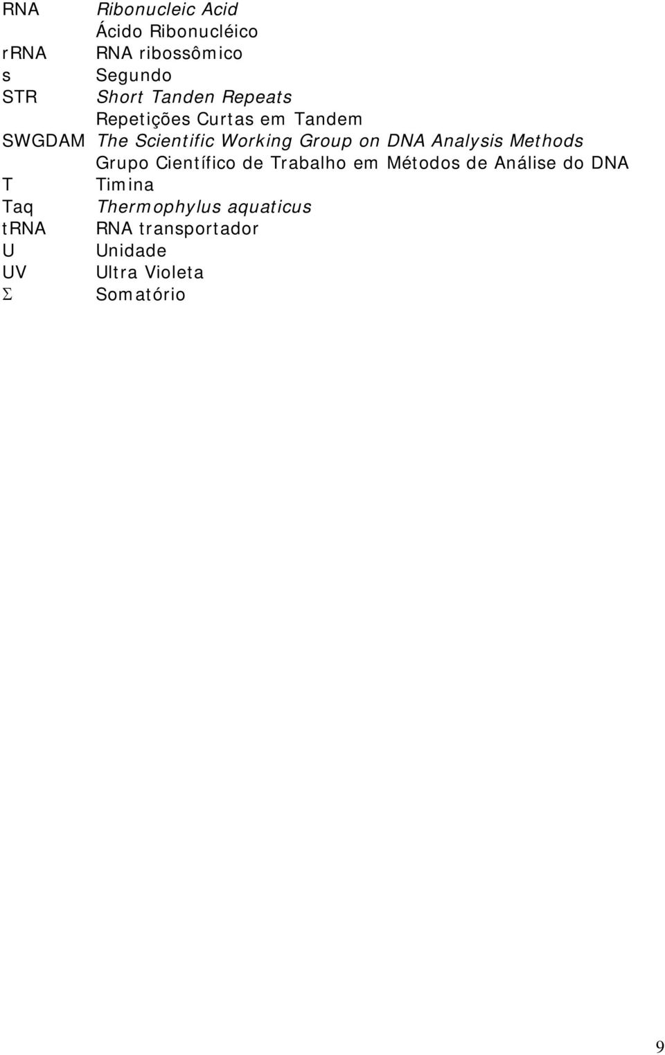 Analysis Methods Grupo Científico de Trabalho em Métodos de Análise do DNA T Timina