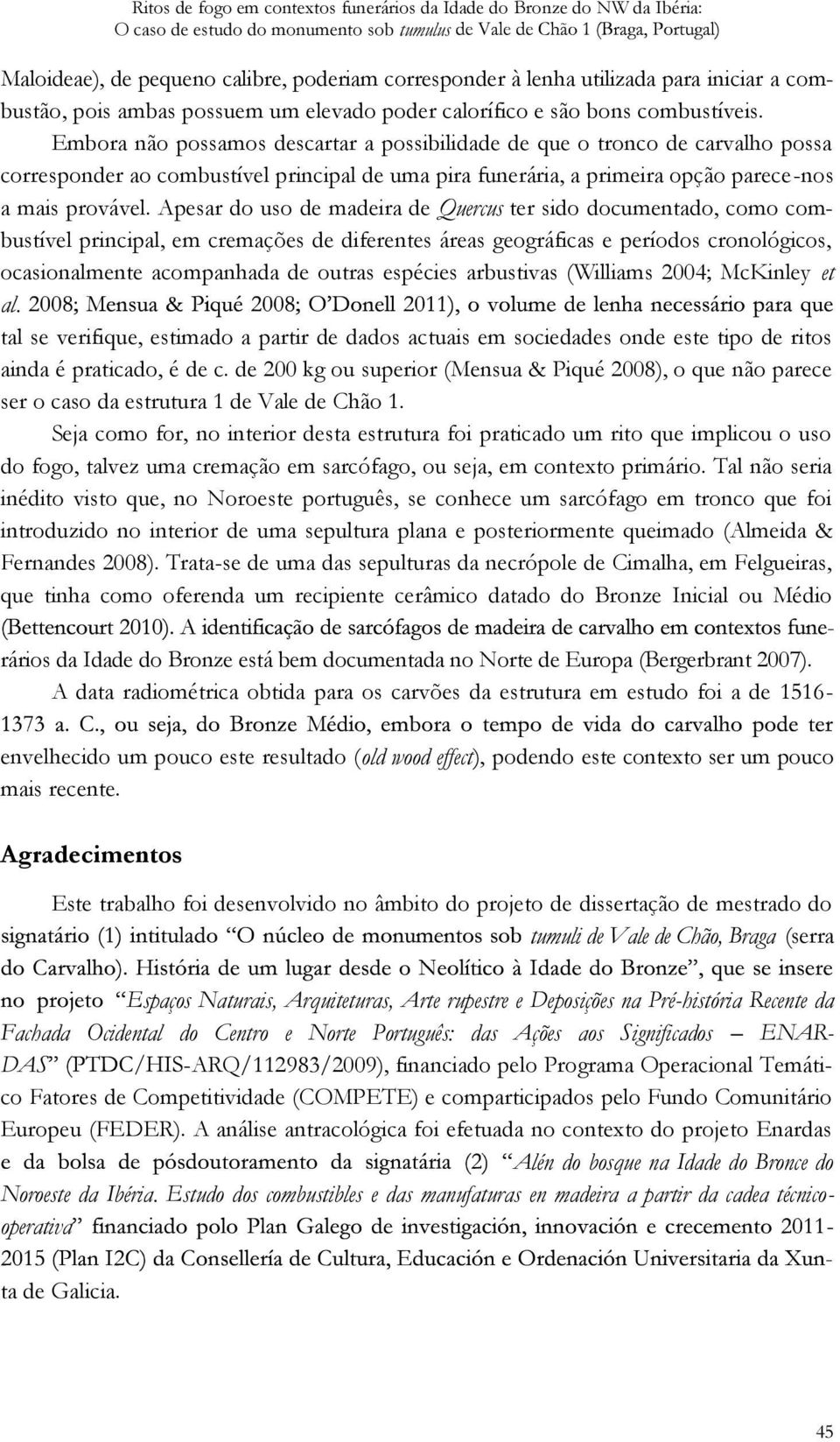 Embora não possamos descartar a possibilidade de que o tronco de carvalho possa corresponder ao combustível principal de uma pira funerária, a primeira opção parece-nos a mais provável.