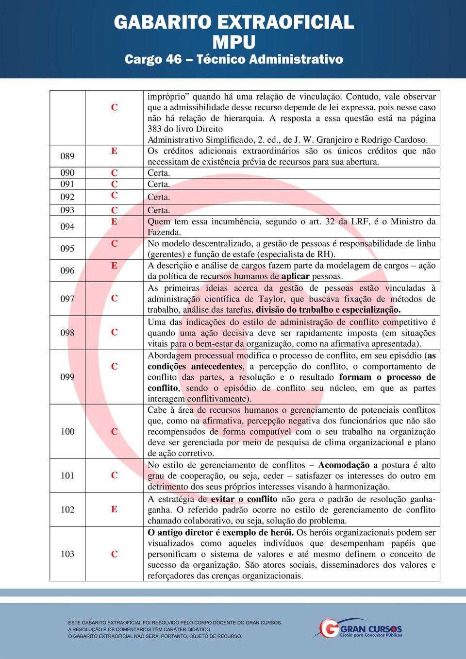 A resposta a essa questão está na página 383 do livro Direito Administrativo Simplificado, 2. ed., de J. W. Granjeiro e Rodrigo ardoso.