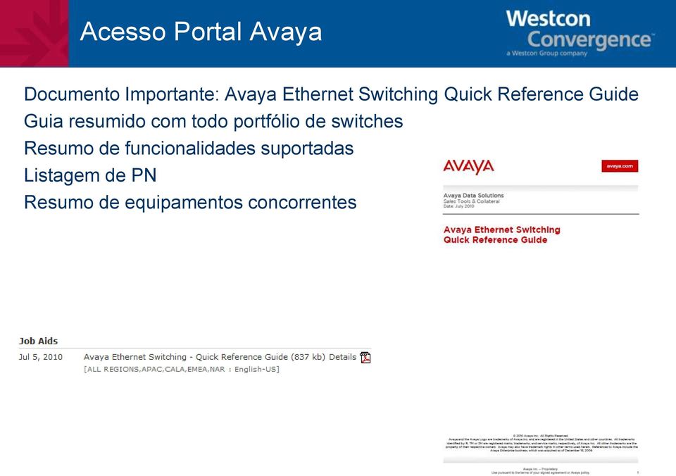 com todo portfólio de switches Resumo de