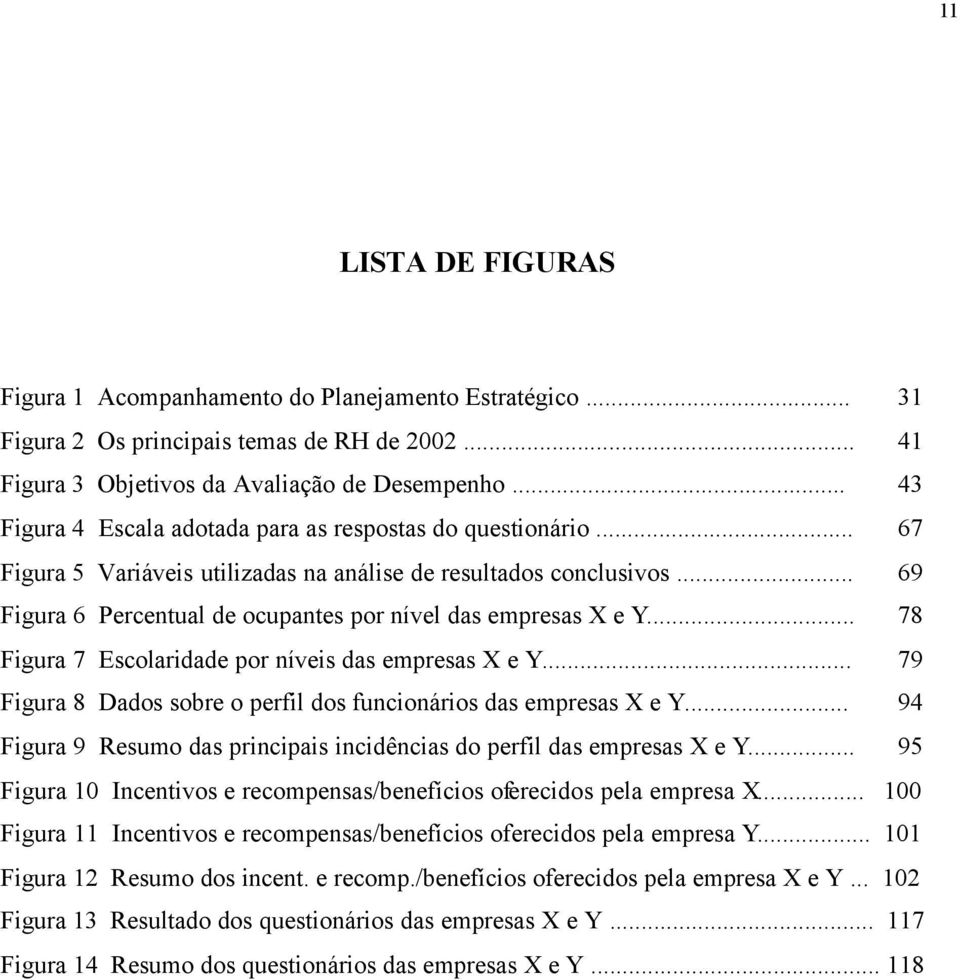 .. 69 Figura 6 Percentual de ocupantes por nível das empresas X e Y... 78 Figura 7 Escolaridade por níveis das empresas X e Y... 79 Figura 8 Dados sobre o perfil dos funcionários das empresas X e Y.