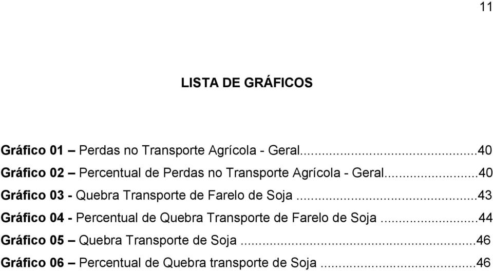 ..40 Gráfico 03 - Quebra Transporte de Farelo de Soja.