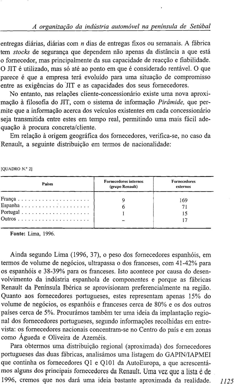 O JIT é utilizado, mas só até ao ponto em que é considerado rentável.