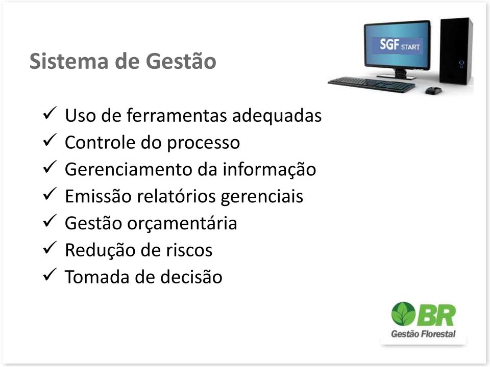 da informação Emissão relatórios gerenciais