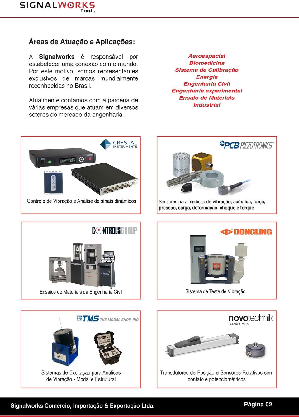 Aeroespacial Biomedicina Sistema de Calibração Energia Engenharia Civil Engenharia experimental Ensaio de Materiais Industrial Controle de Vibração e Análise de sinais dinâmicos Sensores para medição