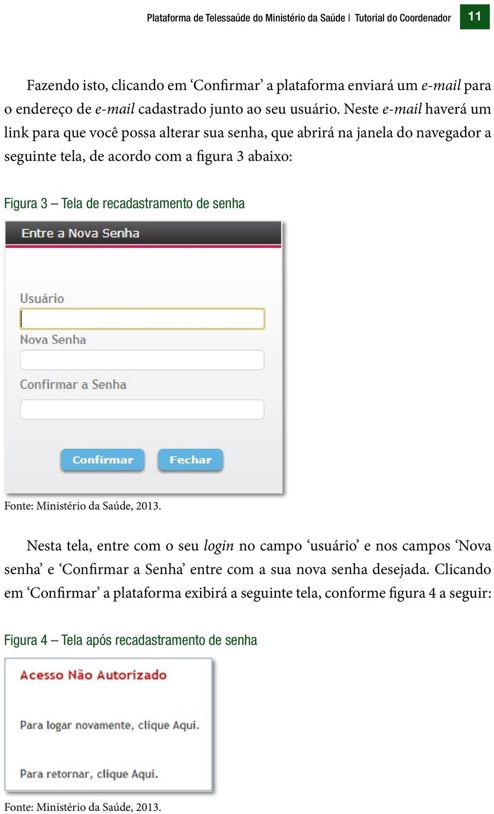 Neste e-mail haverá um link para que você possa alterar sua senha, que abrirá na janela do navegador a seguinte tela, de acordo com a figura 3 abaixo: Figura 3 Tela