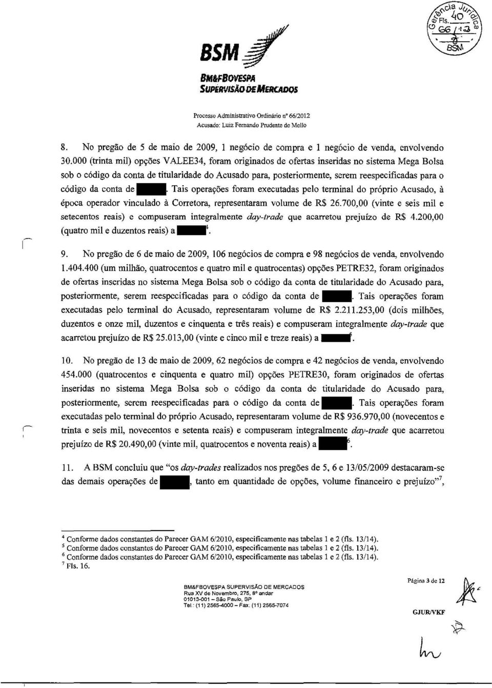 000 (trinta mil) opções V ALEE34, foram originados de ofertas inseridas no sistema Mega Bolsa sob o código da conta de titularidade do Acusado para, posteriormente, serem reespecificadas para o