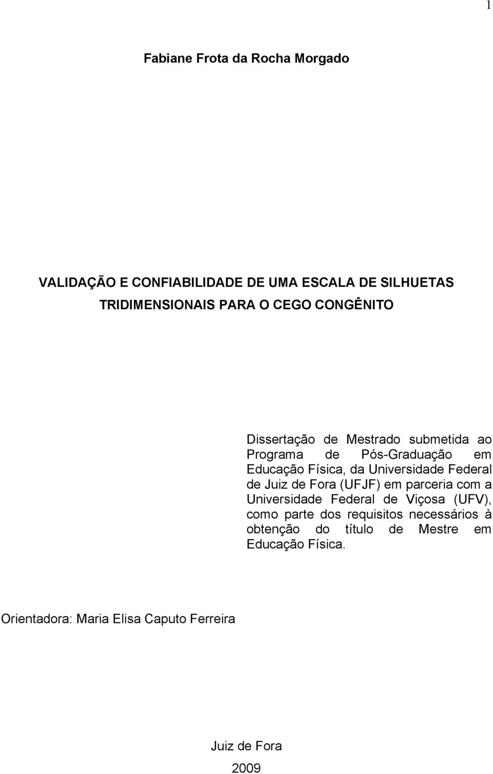 Federal de Juiz de Fora (UFJF) em parceria com a Universidade Federal de Viçosa (UFV), como parte dos requisitos