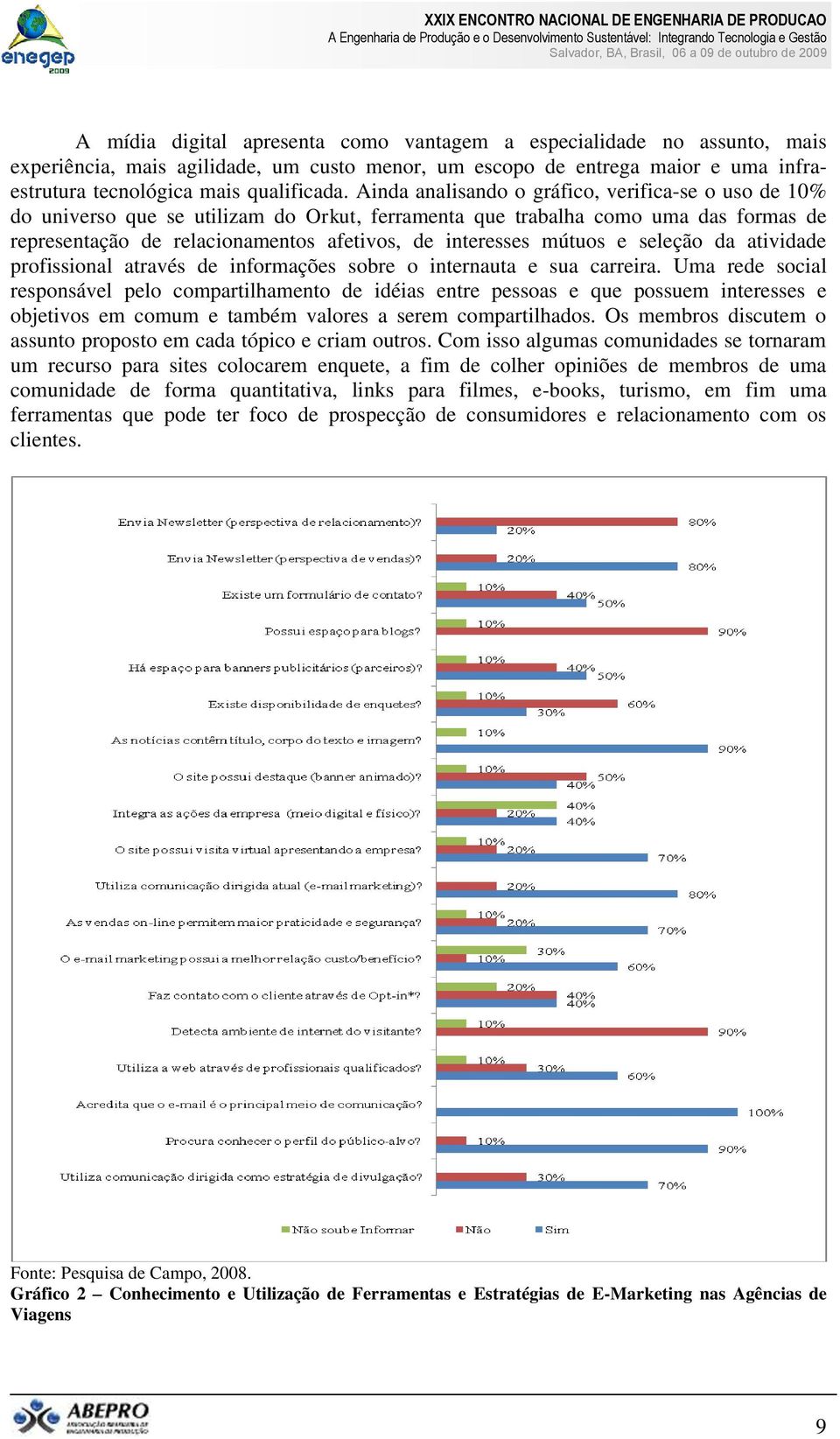 mútuos e seleção da atividade profissional através de informações sobre o internauta e sua carreira.