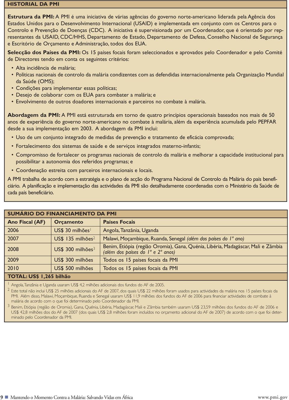 A iniciativa é supervisionada por um Coordenador, que é orientado por representantes da USAID, CDC/HHS, Departamento de Estado, Departamento de Defesa, Conselho Nacional de Segurança e Escritório de