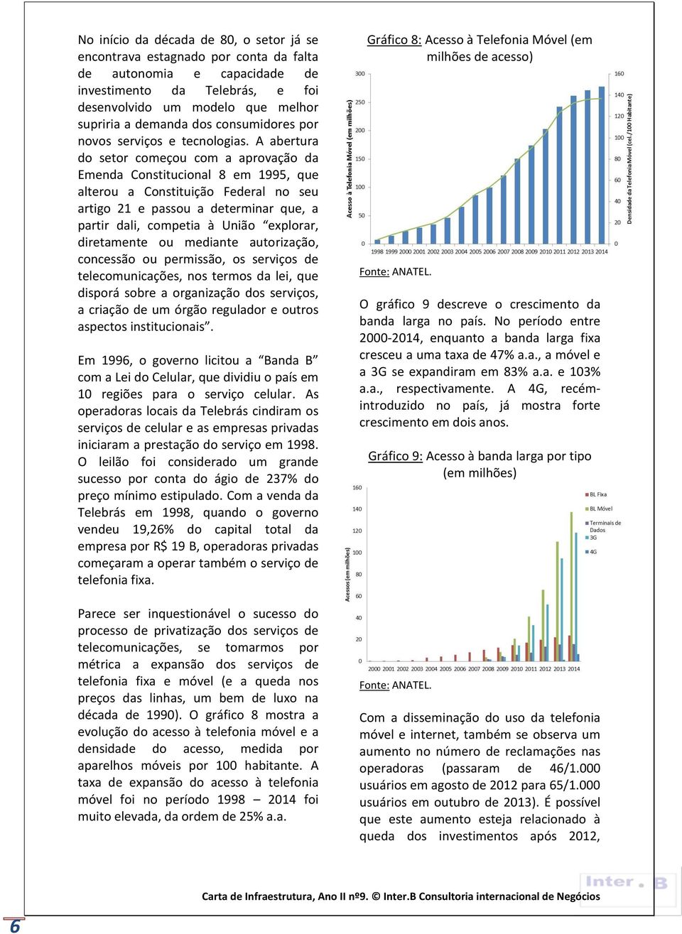 A abertura do setor começou com a aprovação da Emenda Constitucional 8 em 1995, que alterou a Constituição Federal no seu artigo 21 e passou a determinar que, a partir dali, competia à União