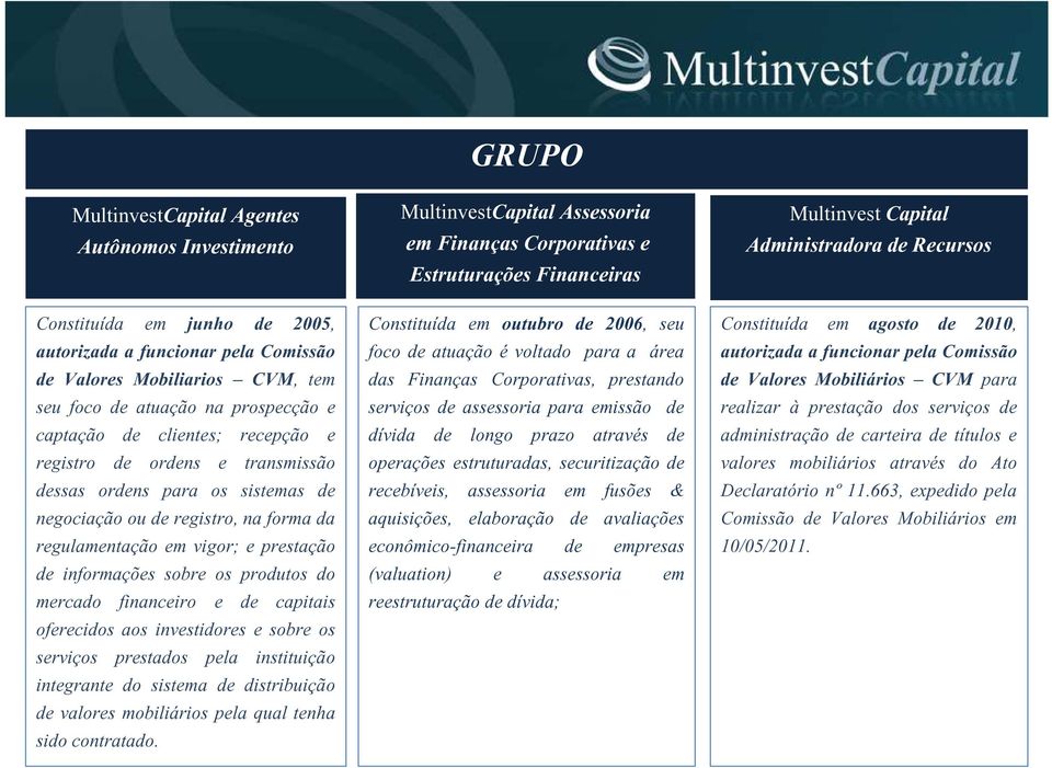 mercado financeiro e de capitais oferecidos aos investidores e sobre os serviços prestados pela instituição integrante do sistema de distribuição de valores mobiliários pela qual tenha sido