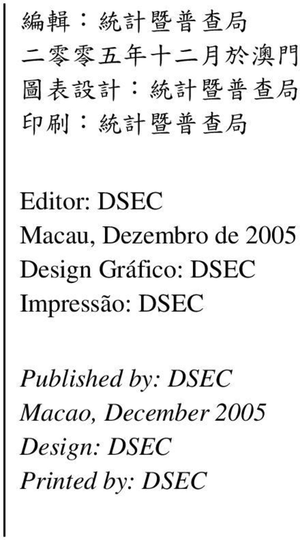 2005 Design Gráfico: DSEC Impressão: DSEC Published by: