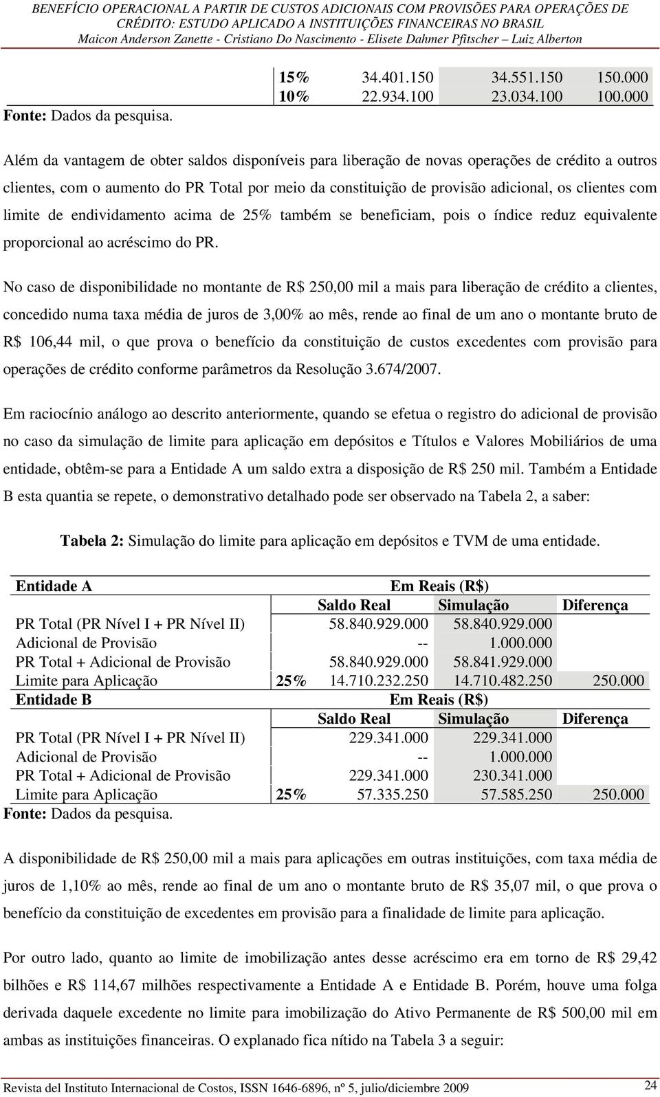 com limite de endividamento acima de 25% também se beneficiam, pois o índice reduz equivalente proporcional ao acréscimo do PR.