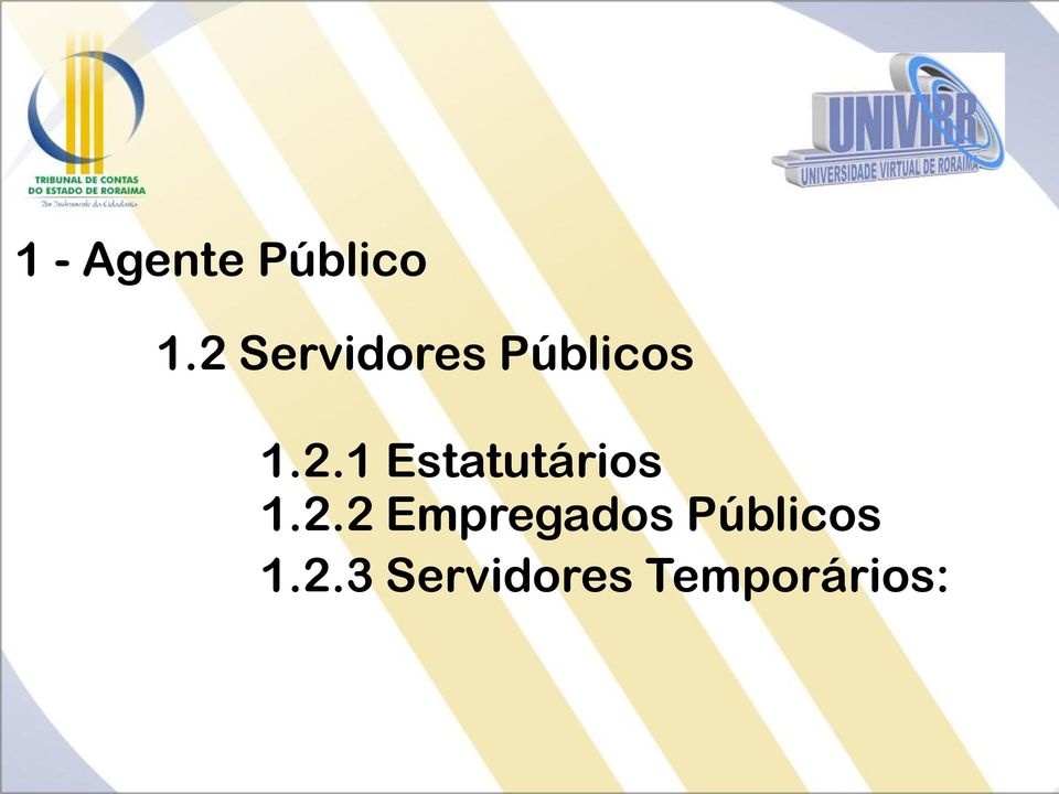 2.2 Empregados Públicos 1.2.3 Servidores Temporários: