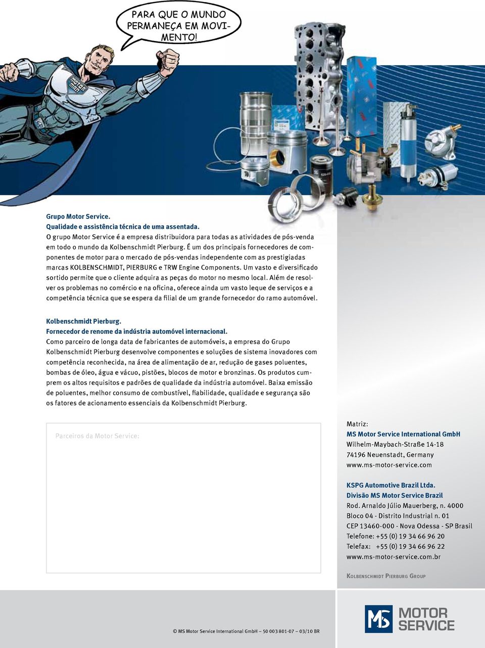 É um dos principais fornecedores de componentes de motor para o mercado de pós-vendas independente com as prestigiadas marcas KOLBENSCHMIDT, PIERBURG e TRW Engine Components.