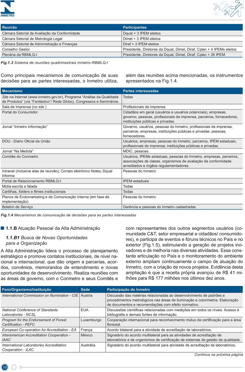 3 Sistema de reuniões quadrimestrais Inmetro-RBMLQ-I Como principais mecanismos de comunicação de suas decisões para as partes interessadas, o Inmetro utiliza, Mecanismo Site na Internet (www.inmetro.