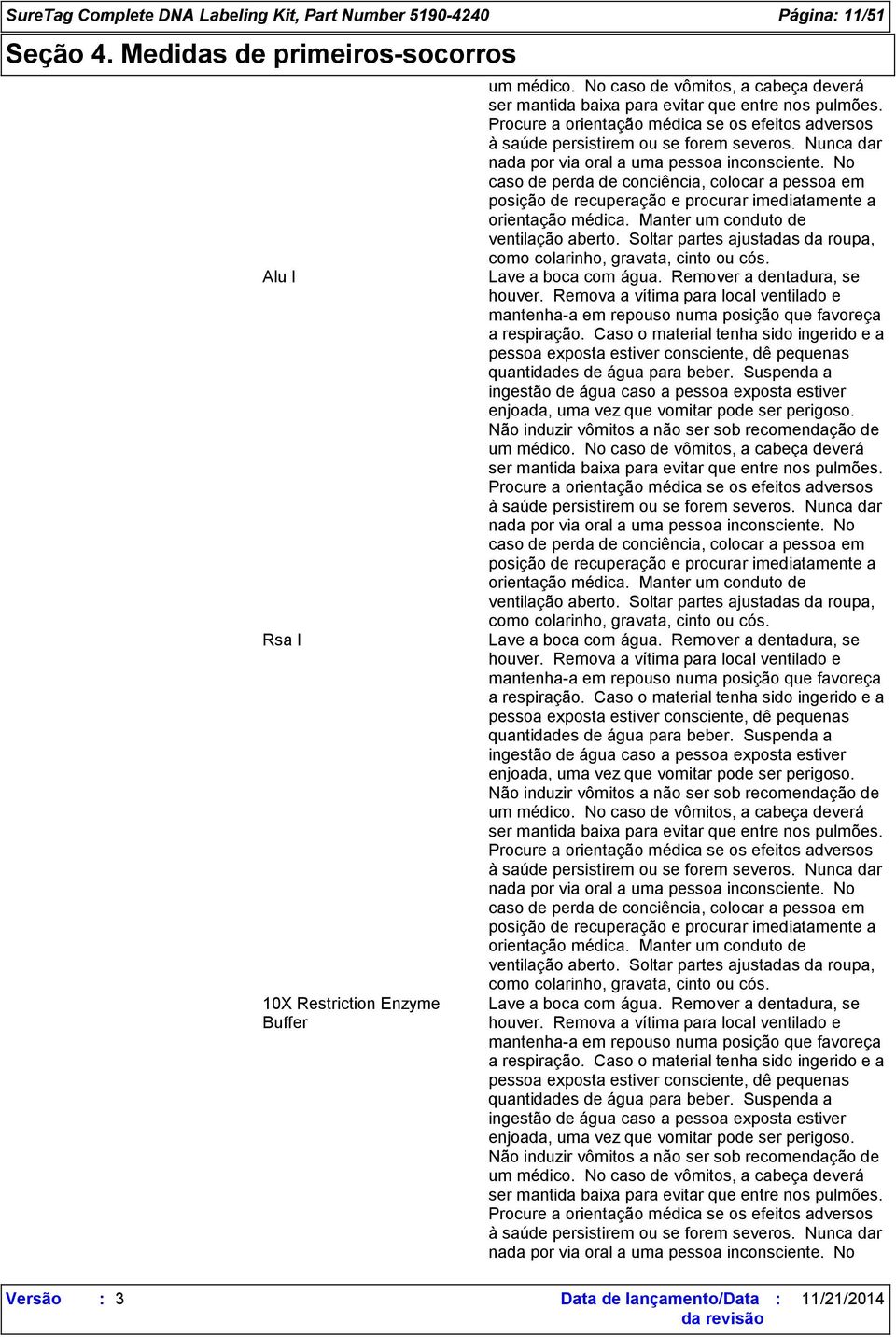 Nunca dar nada por via oral a uma pessoa inconsciente. No caso de perda de conciência, colocar a pessoa em posição de recuperação e procurar imediatamente a orientação médica.