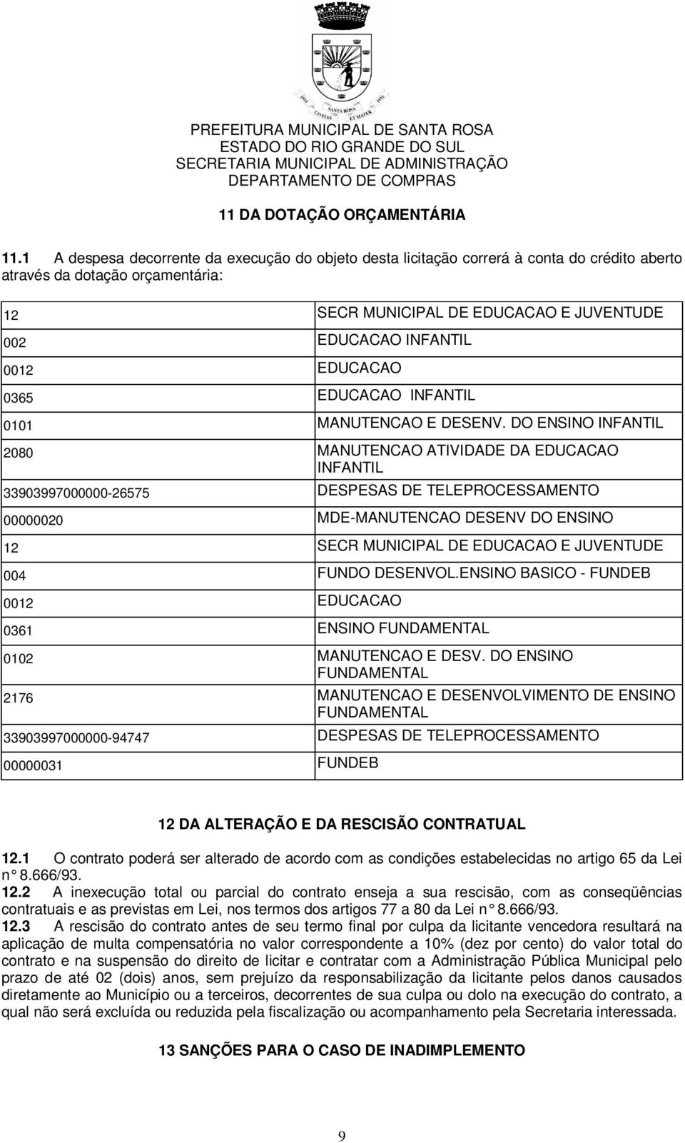 EDUCACAO 0365 EDUCACAO INFANTIL 0101 MANUTENCAO E DESENV.