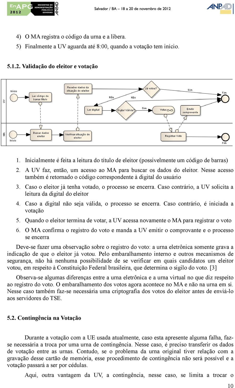 Nesse acesso também é retornado o código correspondente à digital do usuário 3. Caso o eleitor já tenha votado, o processo se encerra. Caso contrário, a UV solicita a leitura da digital do eleitor 4.