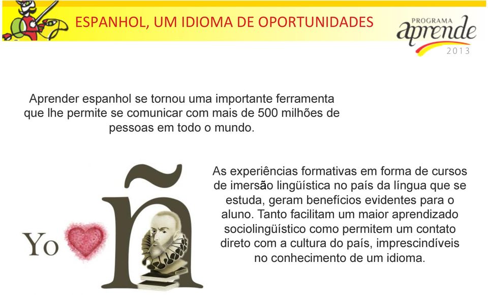 As experiências formativas em forma de cursos de imersão lingüística no país da língua que se estuda, geram