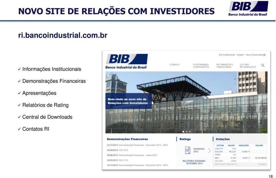 br Informações Institucionais Demonstrações