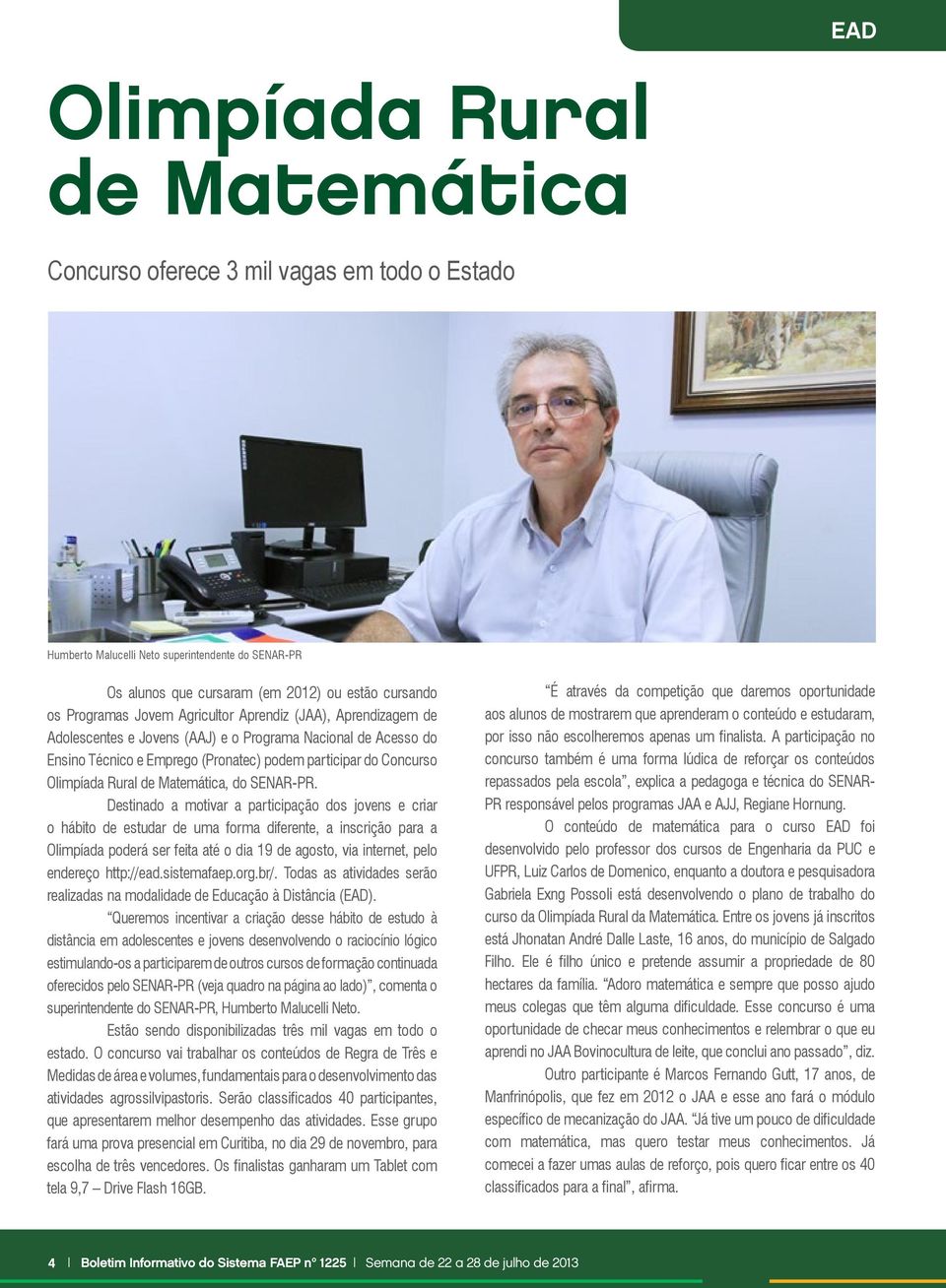 Matemática, do SENAR-PR.