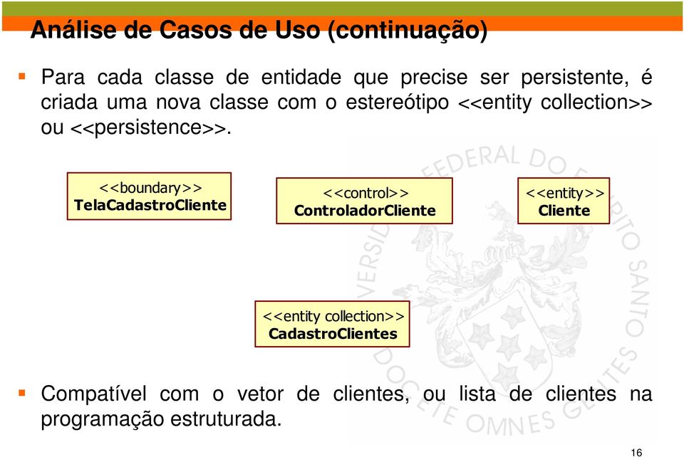 <<boundary>> TelaCadastroCliente <<control>> ControladorCliente <<entity>> Cliente <<entity