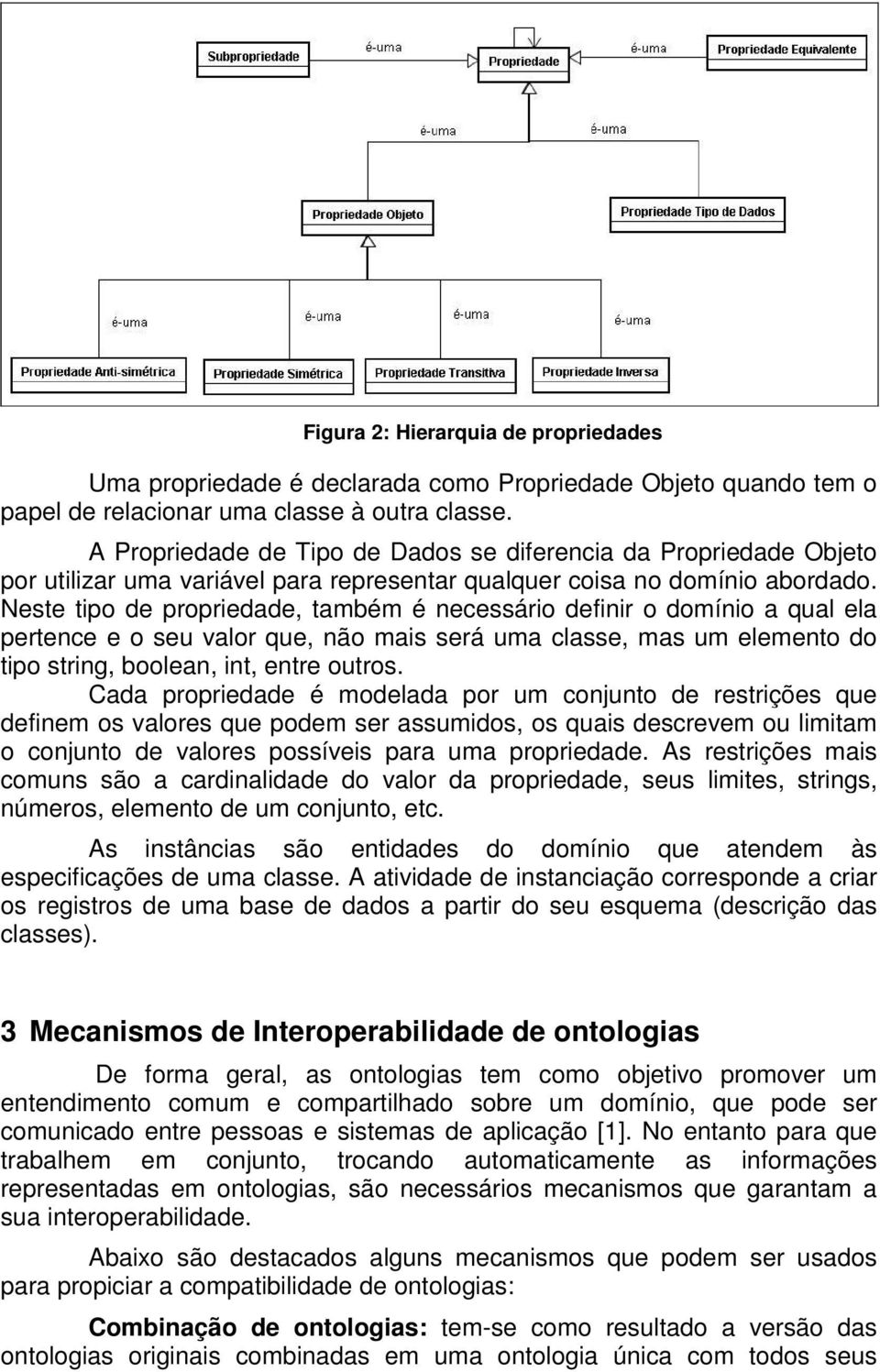 Neste tipo de propriedade, também é necessário definir o domínio a qual ela pertence e o seu valor que, não mais será uma classe, mas um elemento do tipo string, boolean, int, entre outros.