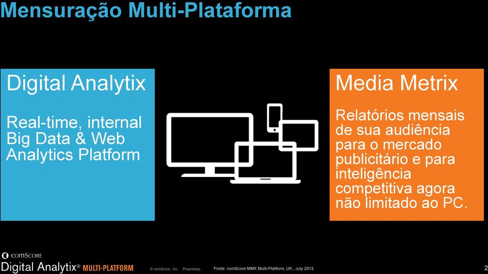 mercado publicitário e para inteligência competitiva agora não limitado ao PC.