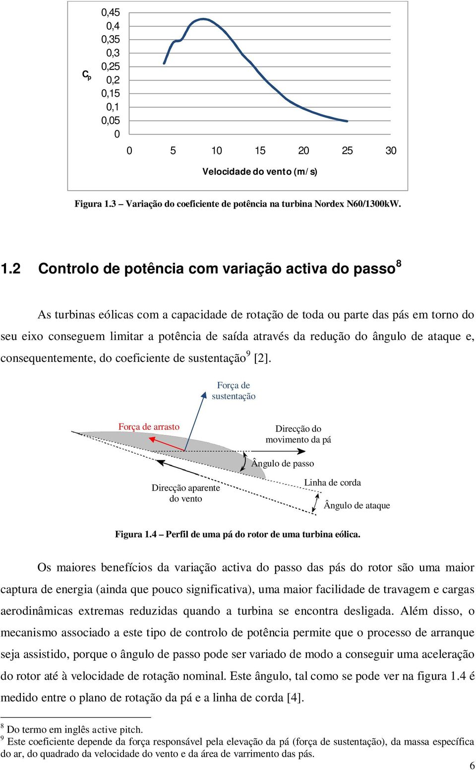 Foç e tentção Foç e to Decção o ovento pá Ânglo e po Decção pente o vento nh e co Ânglo e tqe Fg.4 Pefl e pá o oto e tbn eólc.