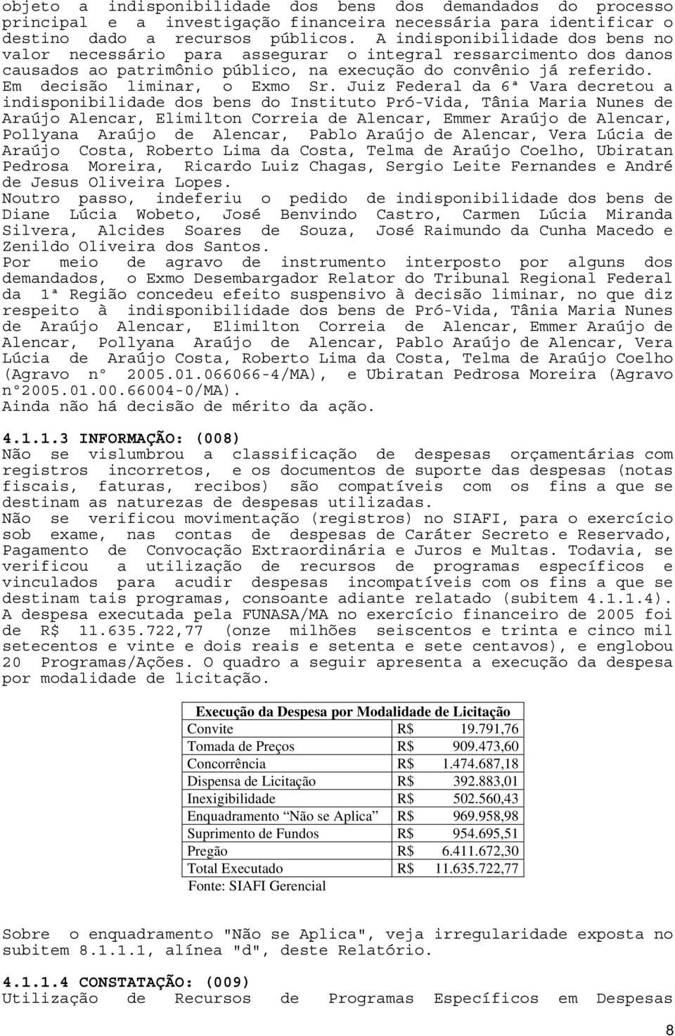 Juiz Federal da 6ª Vara decretou a indisponibilidade dos bens do Instituto Pró-Vida, Tânia Maria Nunes de Araújo Alencar, Elimilton Correia de Alencar, Emmer Araújo de Alencar, Pollyana Araújo de